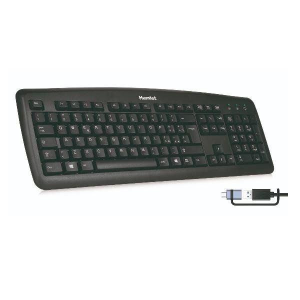 HAMLET TASTIERA SOFT TOUCH + USB-C ADAPTER