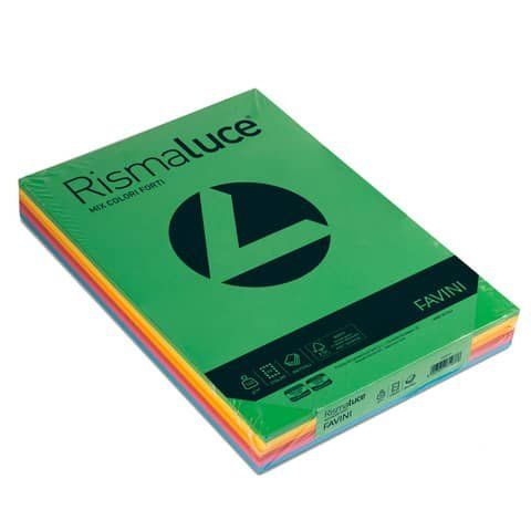 FAVINI Rismaluce Mix - 6 colori - A3 (297 x 420 mm) - 140 g/m² - 200 fogli cart…