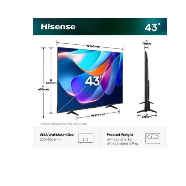 HISENSE 43 A69S 4K UHD SMART VIDAA