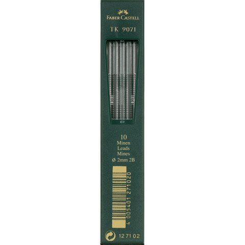 Faber-Castell TK 9071 - Mina per matita - 2B - nero intenso - 2 mm (pacchetto d…