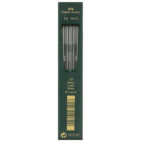 Faber-Castell TK 9071 - Mina per matita - B - nero intenso - 2 mm (pacchetto di…
