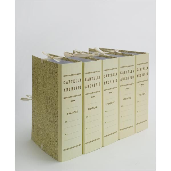 Faldone - legacci incollati - juta - 35 x 25 cm - dorso 20 cm - paglia - Brefio…