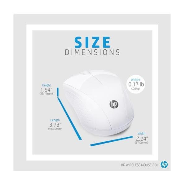 HP 220 - Mouse - 3 pulsanti - senza fili - 2.4 GHz - ricevitore wireless USB - …