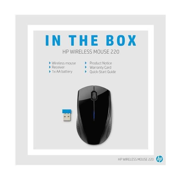 HP 220 - Mouse - per destrorsi e per sinistrorsi - ottica - senza fili - 2.4 GH…