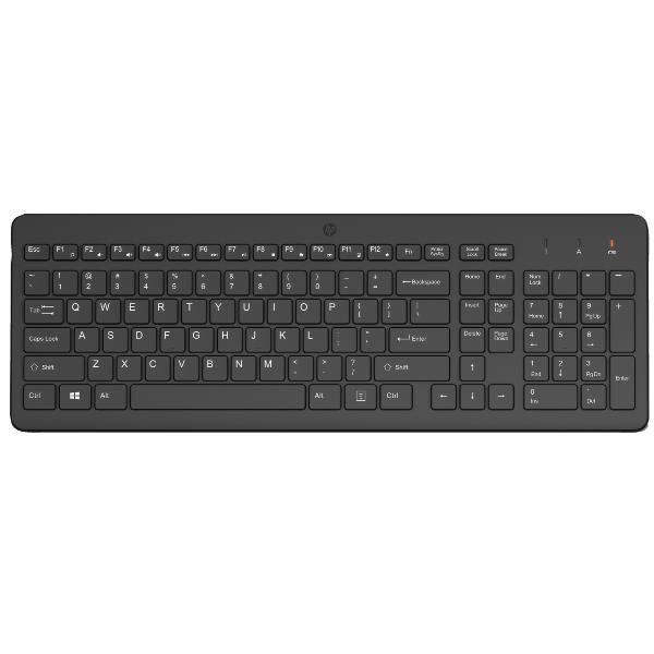 HP 225 TASTIERA WIRELESS 2.4GHz LAYOUT ITALIANO RICEVITORE USB COLORE NERO