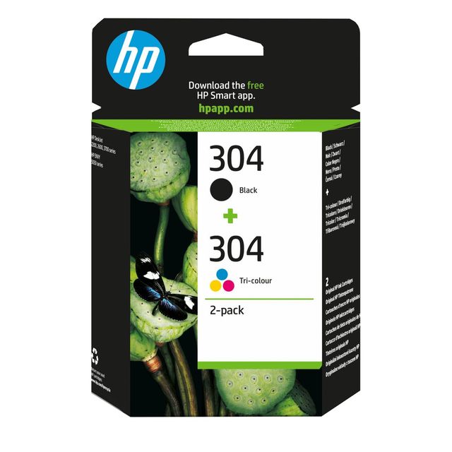 HP 304 2-pack Black/Tri-color Original Ink Cartridges cartuccia d'inchiostro 2 …
