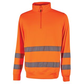 Felpa alta visibilità Felis - mezza zip - taglia M - arancio fluo - U-Power