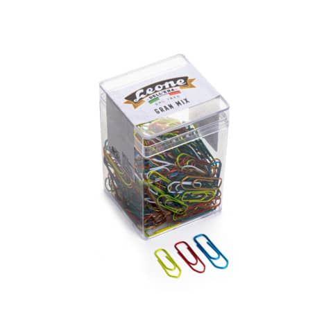 Fermagli - colori e misure assortite - 125 gr - metallo - Leone
