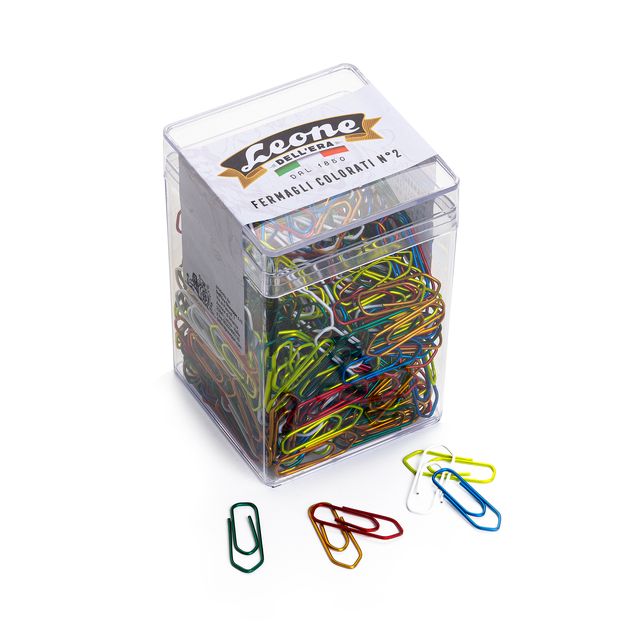 Fermagli metallizzati - n. 2 - 2,6 cm - colori assortiti - Leone - conf. 500 pe…