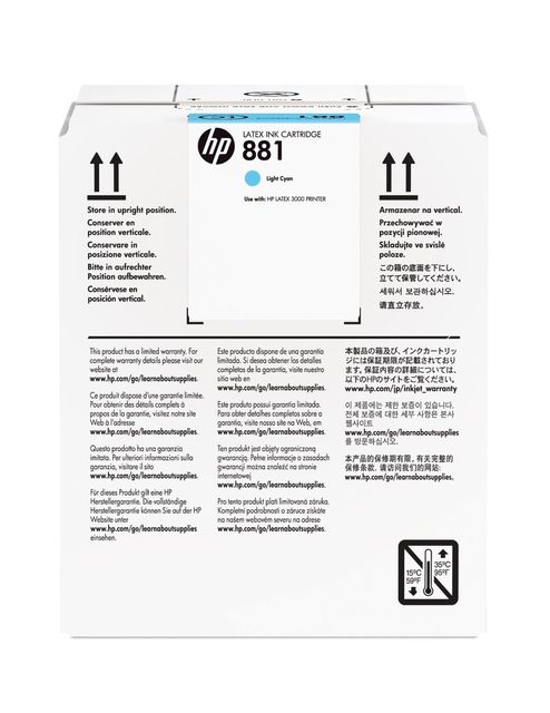 HP INC HP 881 5-LTR LT CYAN LATEX INKCARTR