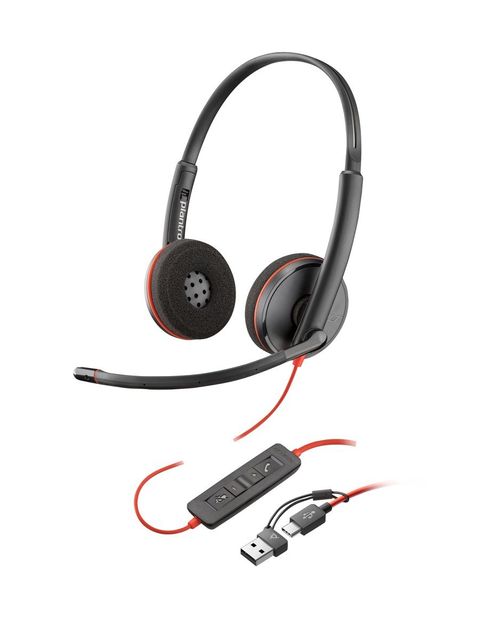 HP Poly Blackwire 3225 Stereo USB-C Headset +3.5mm Plug +USB-C/A Adapter (Bulk)…