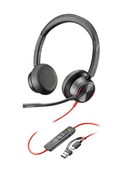 HP Poly Blackwire 8225 Stereo USB-C Headset +USB-C/A Adapter Auricolare Cablato…