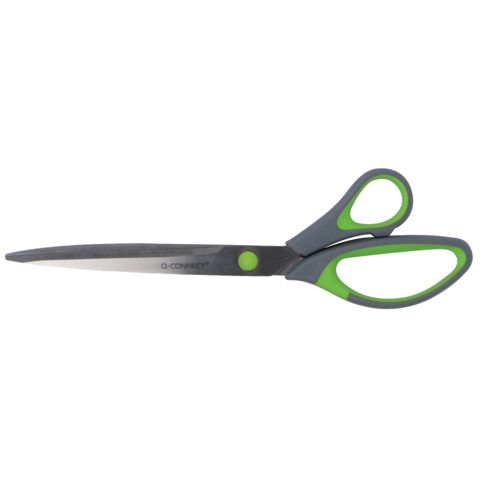 Forbici in blister Q-Connect Softgrip lame asimmetriche grigio/verde 24,9 cm KF…