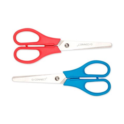 Forbici per bricolage in blister Q-Connect rosso e blu 13,5 cm - KF01229
