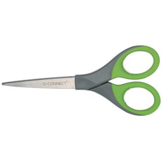 Forbici universali in blister Q-Connect Elite Softgrip grigio/verde 18 cm KF039…