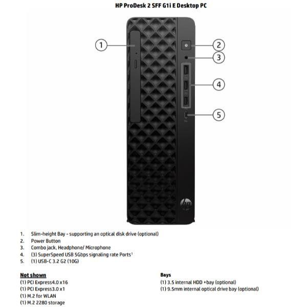 HP ProDesk 2 SFF G1i E, Intel® Core™ i7, i7-14700, 16 GB, DDR5-SDRAM, 256 GB, W…