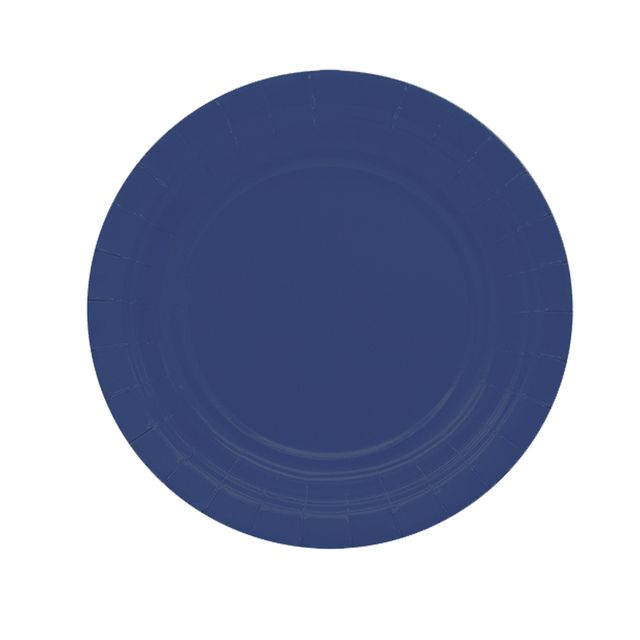25 piatti piani D18cm Ecocolor biodegradabile blu notte Big Party