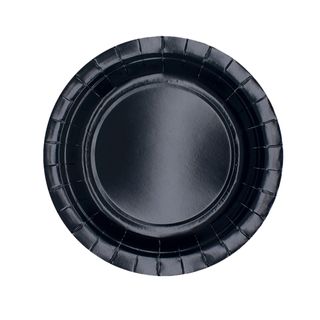 25 piatti piani D18cm Ecocolor biodegradabile nero Big Party