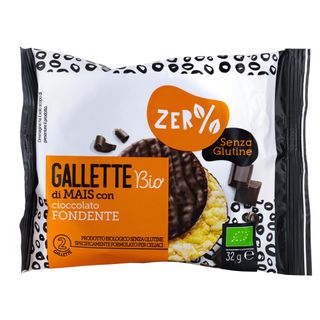 Gallette di mais - ricoperte di cioccolato fondente - 32 gr - Zerglutine