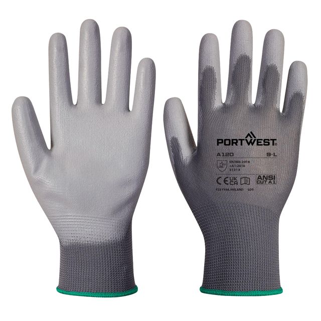 Guanti A120 - palmo in PU - M - grigio - Portwest