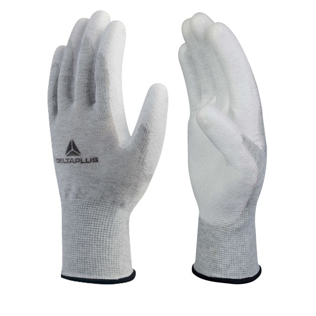Guanti antistatico VE702PESD - poliestere / carbonio - taglia 09 - bianco - Del…