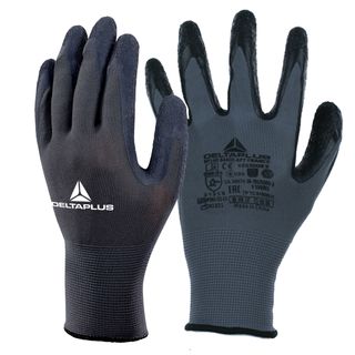 Guanti da lavoro VE630 - poliestere - palmo lattice - taglia 08 - grigio/nero -…