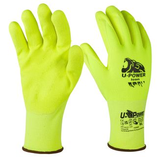 Guanti di protezione ICON - con polsino giallo - taglia 08 - giallo fluo - U-Po…