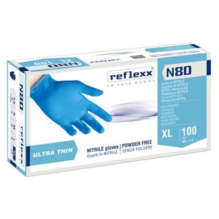 Guanti in nitrile N80 - ultrasottili - taglia XL - azzurro - Reflexx - conf. 10…