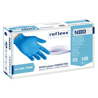 Guanti in nitrile N80 - ultrasottili - taglia XS - azzurro - Reflexx - conf. 10…