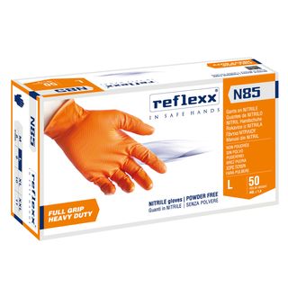 Guanti in nitrile N85 - ultra resistenti - tg L - arancione - Reflexx - conf. 5…