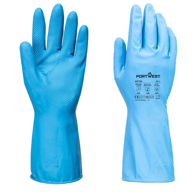 Guanti per alimenti protezione chimica B - XL - lattice - leggeri - azzurro - P…