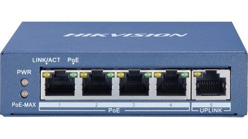 Hikvision DS-3E0505P-E/M e' uno switch di rete Gigabit con 5 porte LAN