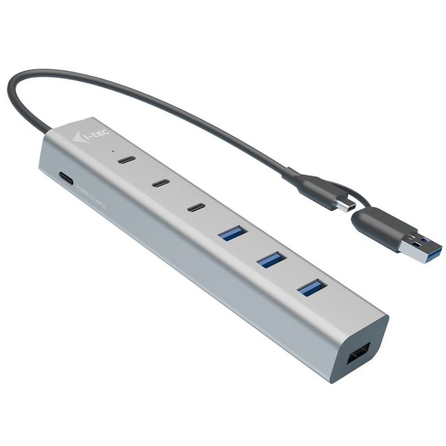 I-Tec HUB UNIVERSALE USB-C USB-A di Ricarica a 7 Porte USB 3x USB-C, 4x USB-A
