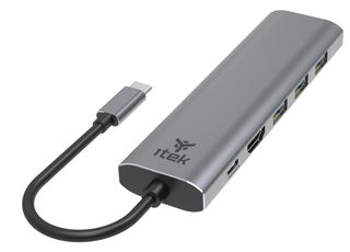 ITEK HUB USB-C 6 in 1- HDMI + RJ45 + 3USB3.0 + USB-C