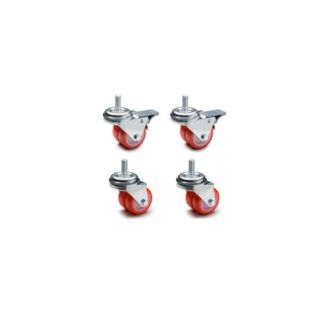 ITRack 309280, Rotelle, Rosso, Acciaio, 4 pz