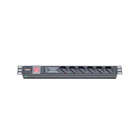 ITrack PDU 1U 6 PRESE UNIVERSALE CON INTERRUTTORE DI PROTEZIONE