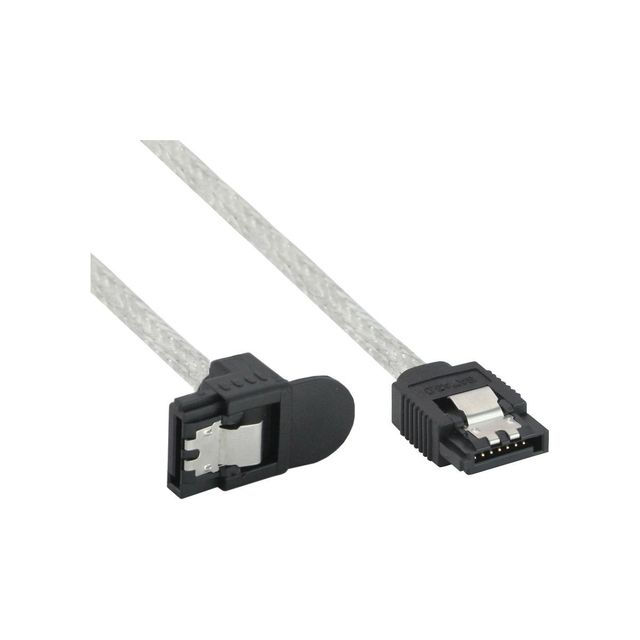 InLine Cavo SATA III (6Gb/s) Trasparente, 1x 90° - 0,3m