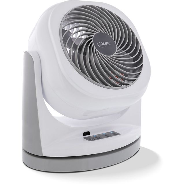 InLine SmartHome Ventilatore da Tavolo WLAN - Oscillante, Bianco/Grigio