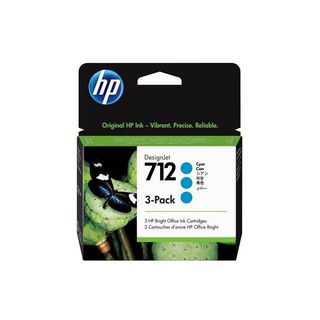 Hp - Conf. 3 Cartucce ink originale - 712 - Ciano - 3ED77A - 29 ml cad
