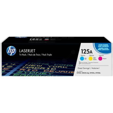 Hp - Confezione 3 Toner originale - 125A - C/M/Y - CF373AM - 1.400 pag cad