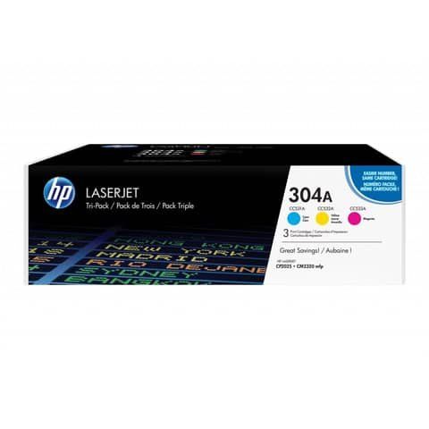 Hp - Confezione 3 Toner originale - 304A - C/M/Y - CF372AM - 2.800 pag cad