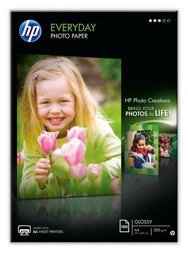 Hp - Confezione da 100 Fogli Carta originale fotografica lucida Hp Everyday - A…