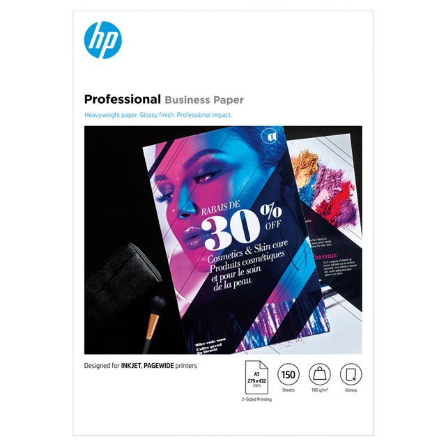 Hp - Confezione da 150 fogli carta originale professionale lucida HP per getto …