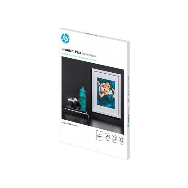 Hp - Confezione da 20 Fogli Carta originale fotografica Hp Premium Plus lucida …