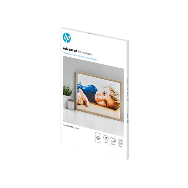 Hp - Confezione da 20 Fogli Carta orignale fotografica lucida - A3 - 297 x 420 …