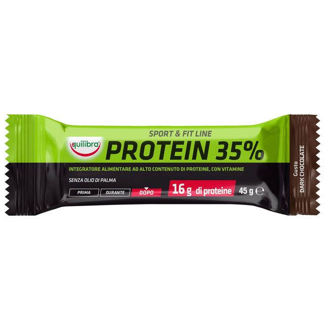 Integratore Sport Fit Line Protein 35 - gusto dark chocolate - 45 gr - Equilibra