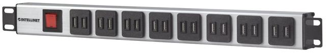 Intellinet 164580 unita di distribuzione dell'energia (PDU) 1U Blu, Grigio