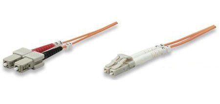Intellinet 470353 cavo a fibre ottiche 1 m LC SC OM2 Multicolore, Arancione