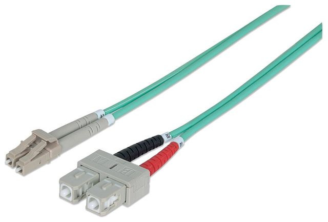 Intellinet 750158 cavo a fibre ottiche 2 m LC SC OM3 Colore acqua