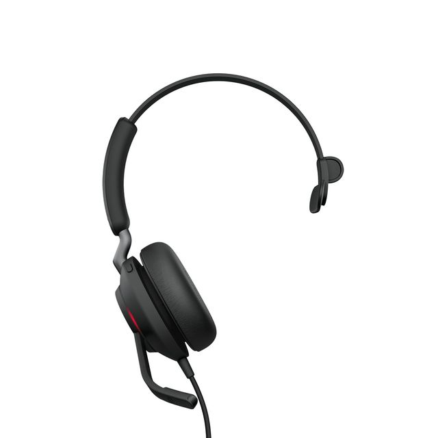 Jabra Evolve2 40, MS Mono Auricolare Cablato A Padiglione Ufficio USB tipo-C Bl…